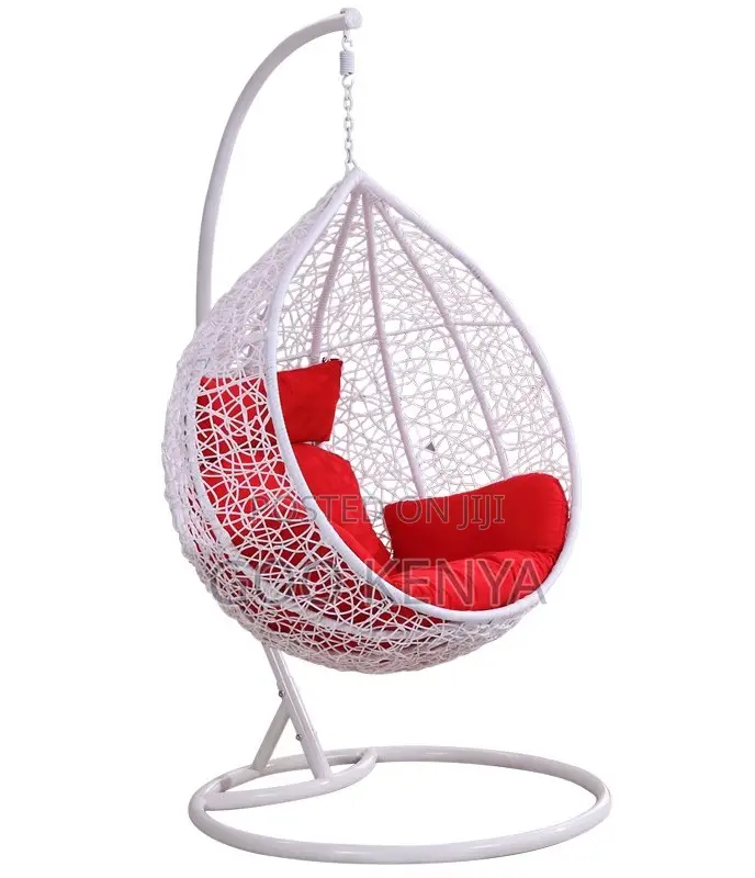 Home Chair; Egg-Shaped Balcony Swing Chair With Round Base and Cushion