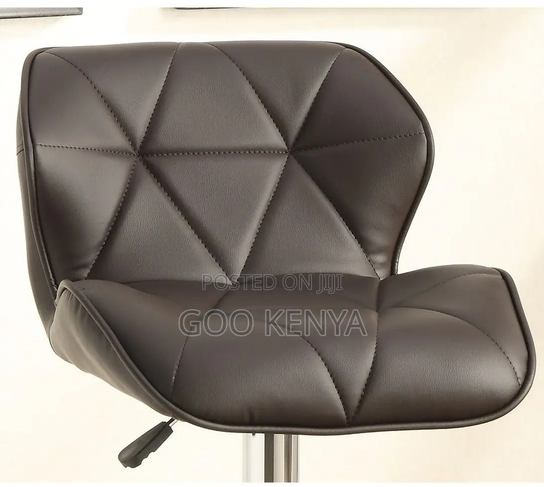 Home Bar Stool; Swivel Metal Base Bar Stool With Leather Seat
