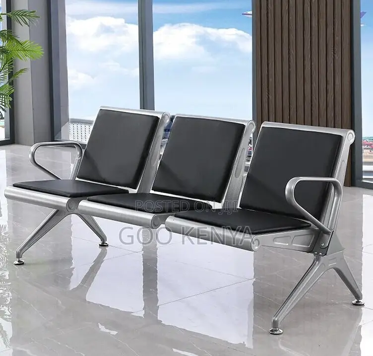 Office Chair; Heavy-Duty Triple Waiting Chair for Office