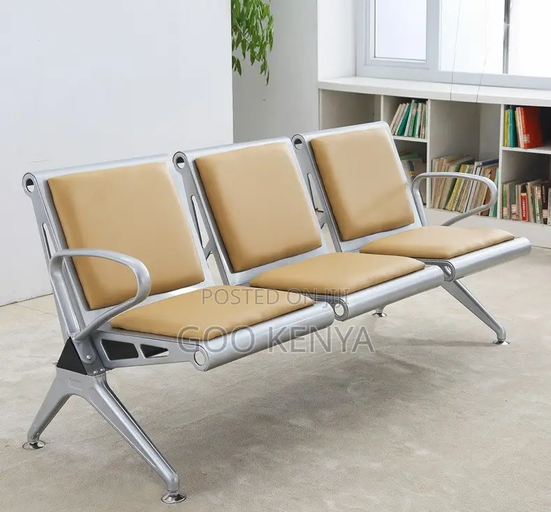Office Chair; Heavy-Duty Triple Waiting Chair for Office