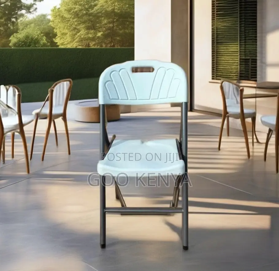 Home Chair; Indoor/Outdoor Foldable Plastic Chair With Strong Steel
