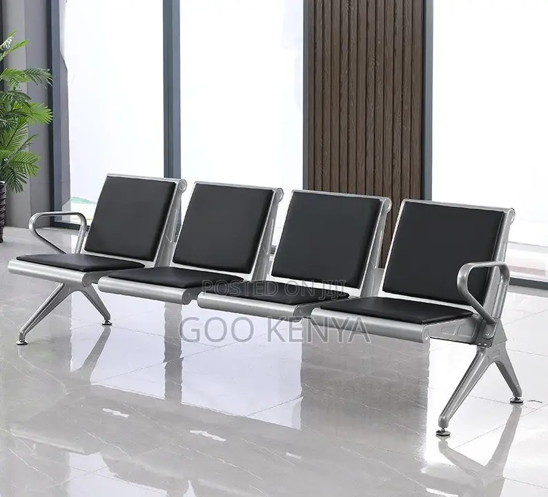 Office Chair; Modern Leather Waiting Room Chair for Four