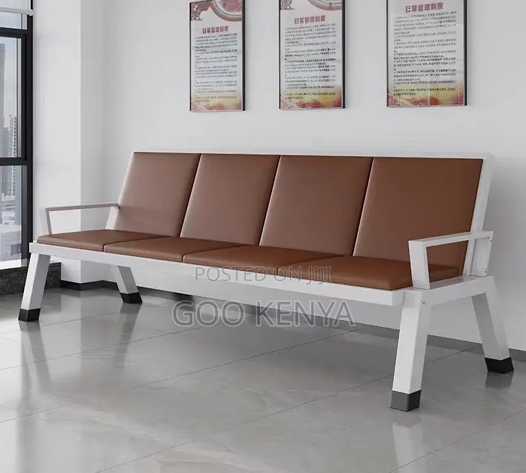 Office Chair; Modern Leather Waiting Room Chair for Four