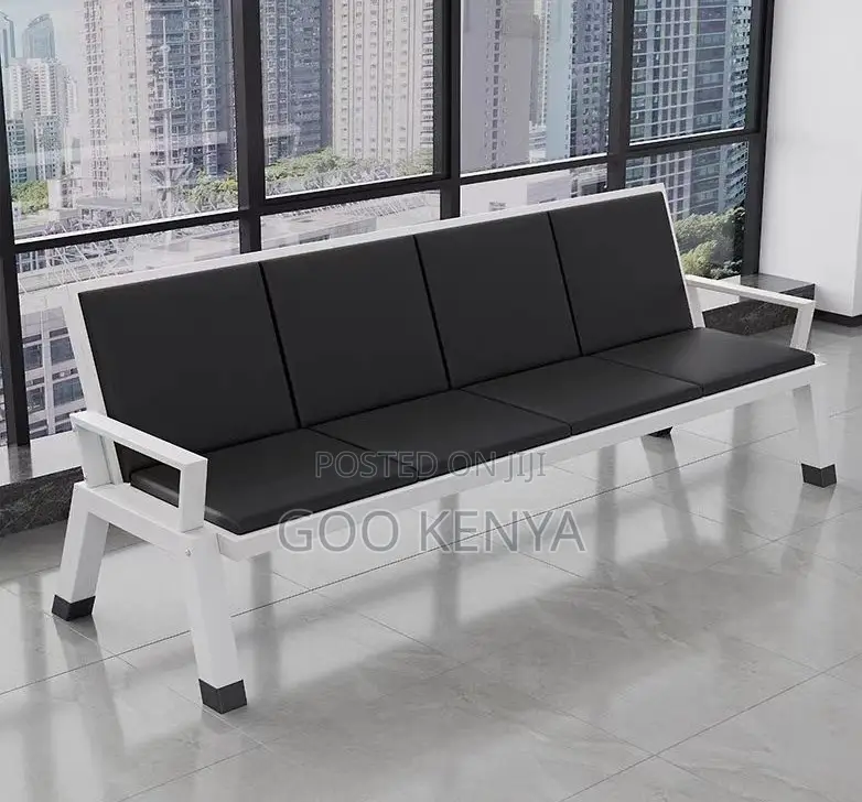 Office Chair; Modern Leather Waiting Room Chair for Four