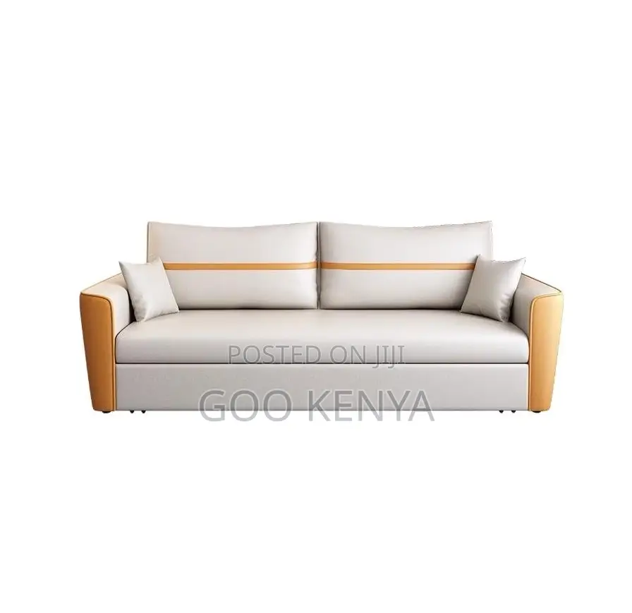 Home Sofa; 3-Person Modern Family-Size Leather Sofa for Living Room