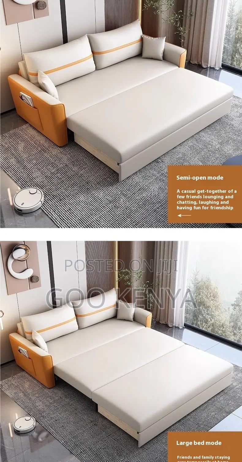 Home Sofa; 3-Person Modern Family-Size Leather Sofa for Living Room