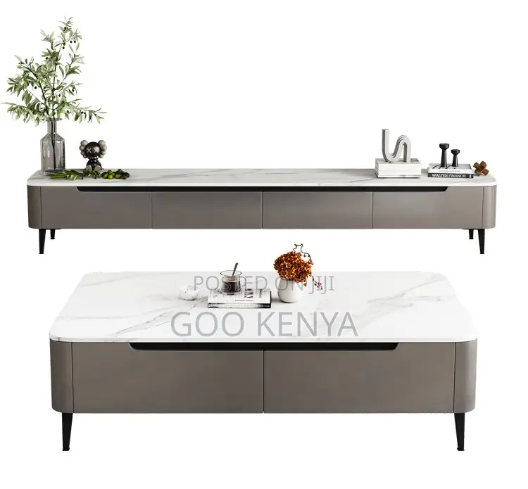 Home Tv Set Cabinet; Living Room Marble Set Coffee Table and Tv Stand