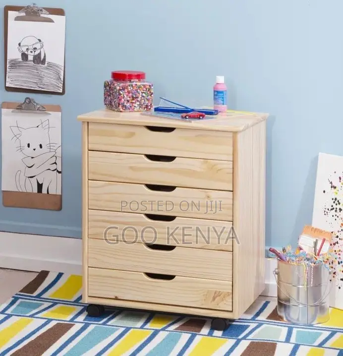 Home Cabinet; Multi-Tier Wooden Storage Cart for Crafts and Office