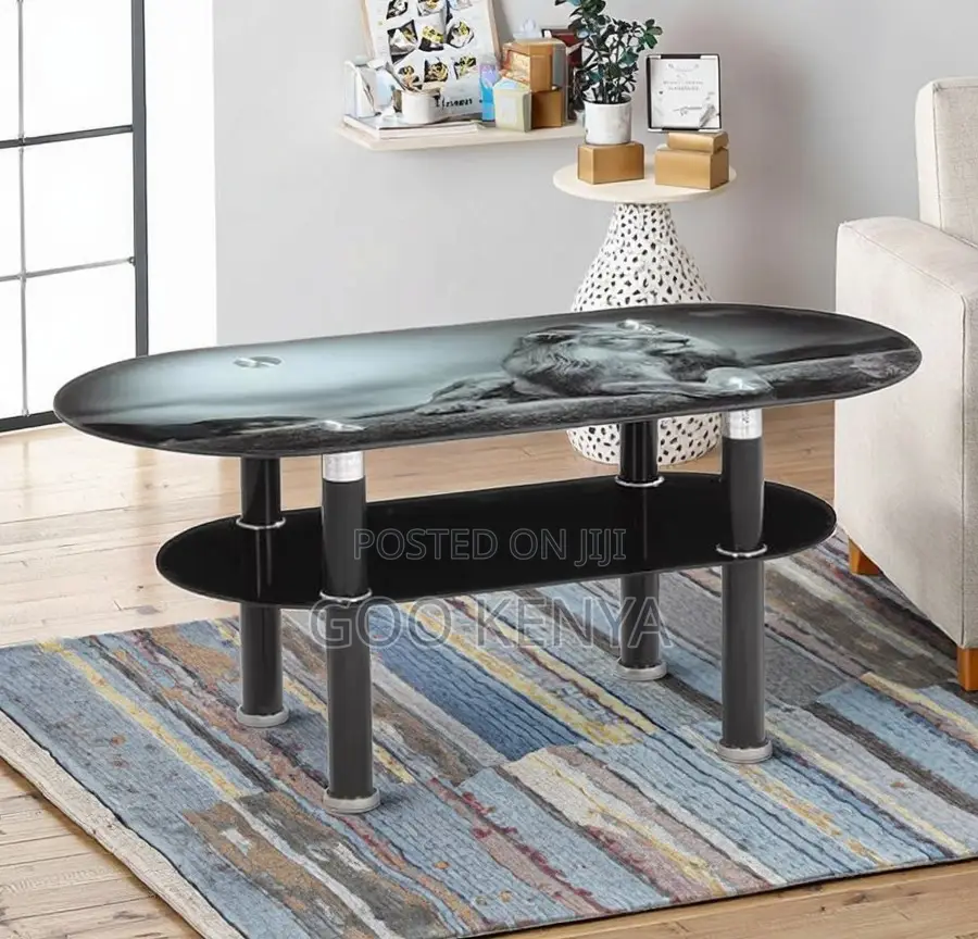 Home Table; Modern Tempered Glass Center Table With Minimalist Design
