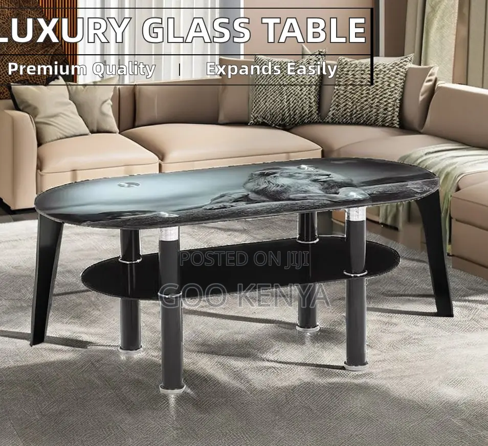 Home Table; Modern Tempered Glass Center Table With Minimalist Design