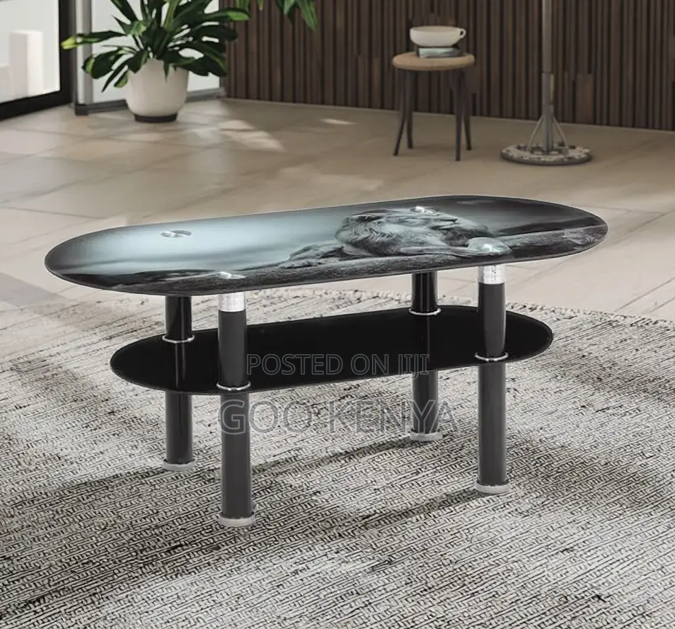 Home Table; Modern Tempered Glass Center Table With Minimalist Design