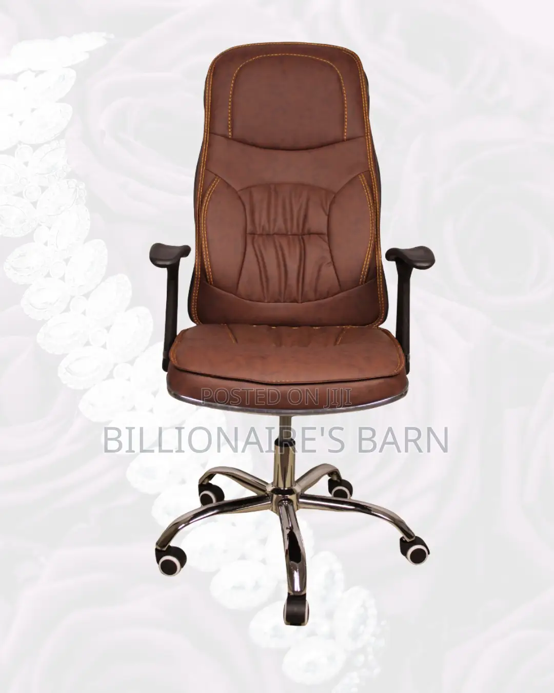 High-Back Ergonomic Executive Leather Chair | Scratch-Resistant Finish