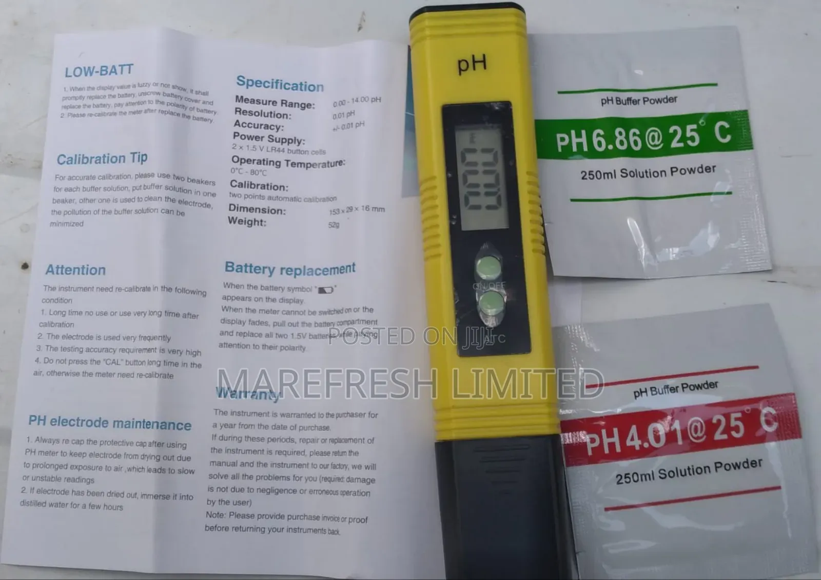 Digital Ph Meter Digital Free Calibration Powder