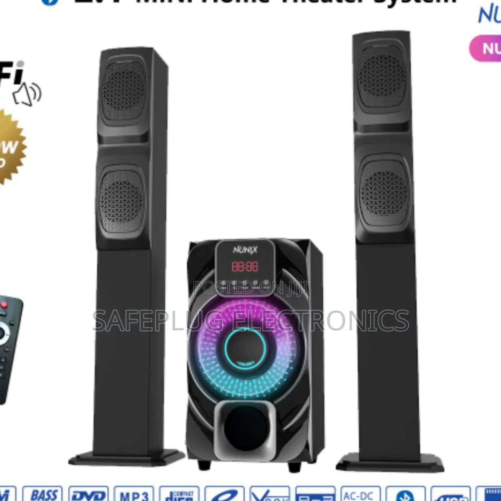 Nunix 2.1ch Nu- M11 Home Theater Speaker System Tall Boy
