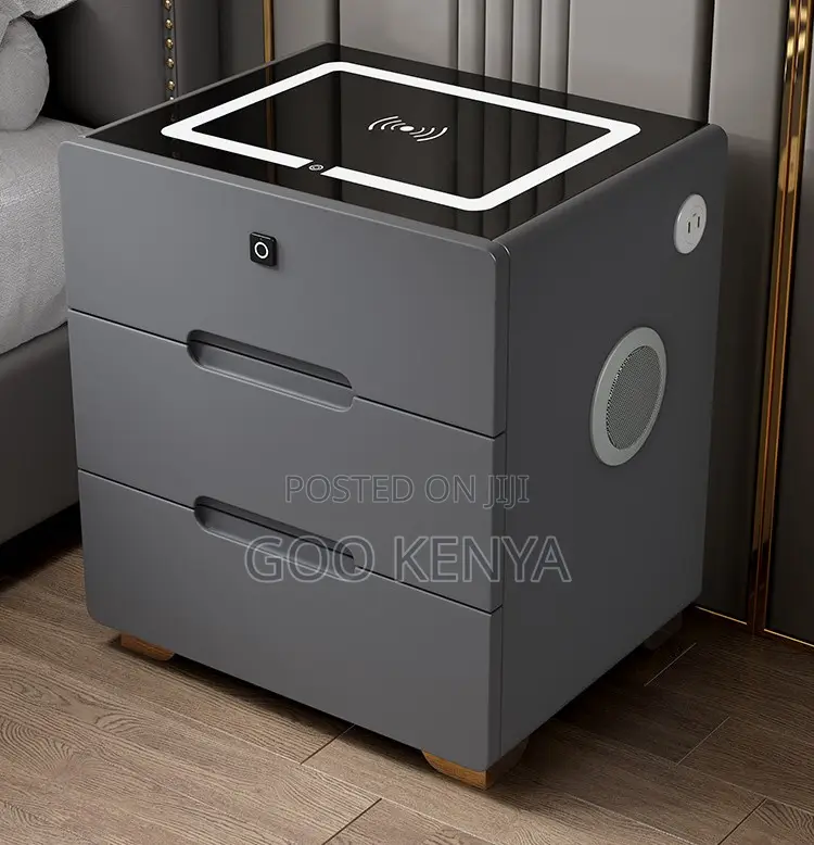 Home Cabinet; Electric Nightstand for Home Bedroom With MDF Frame