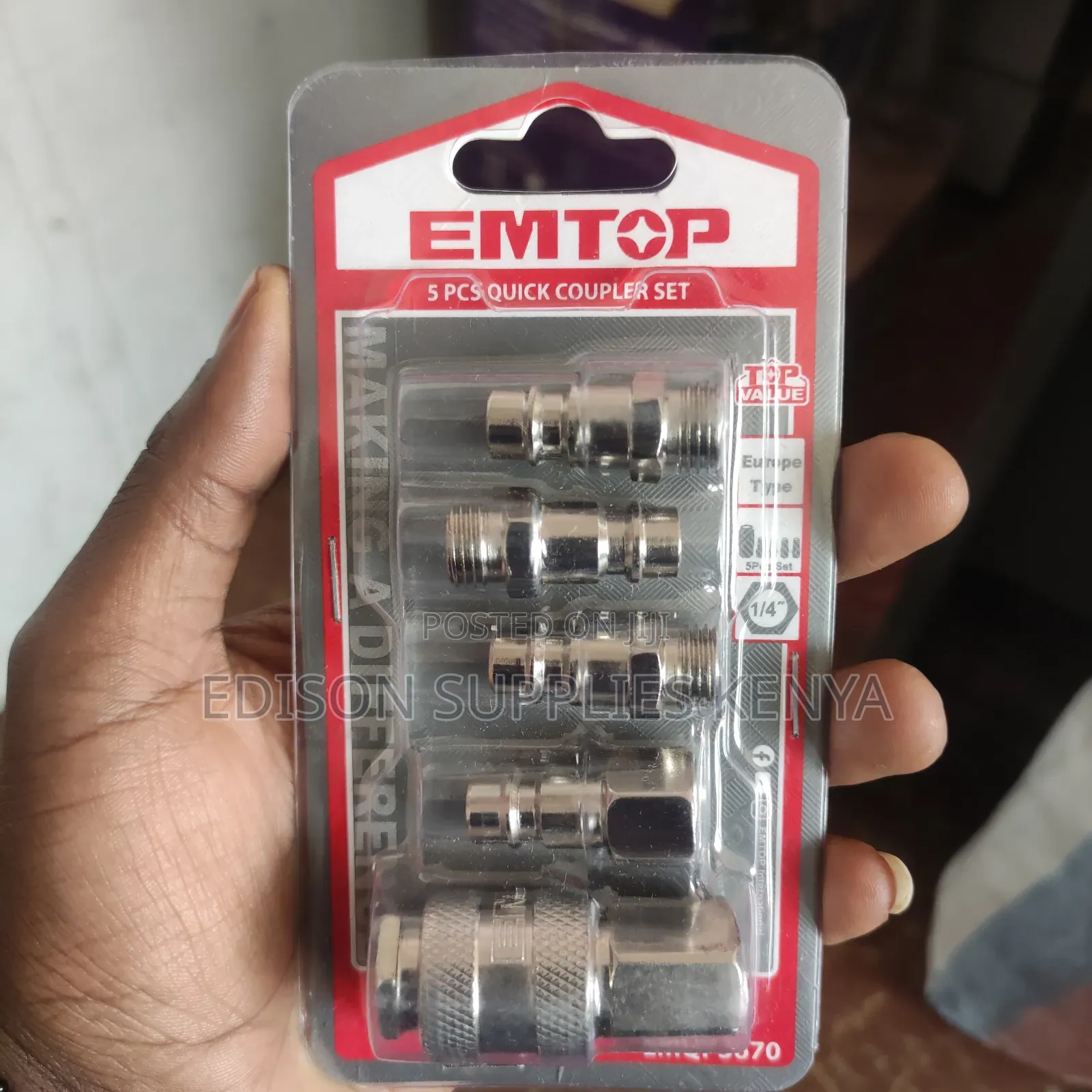 Air Compressor Quick Couplers And Plugs Set Nitto Type 5 Pcs Emtop