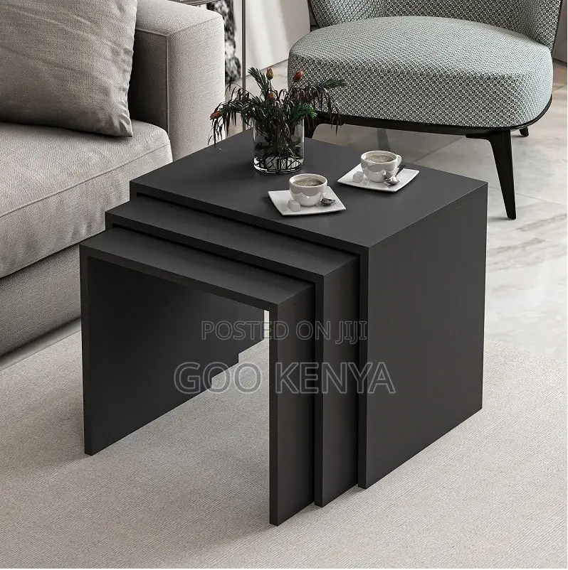 Home Table; Compact 3 Wooden Nesting Coffee Tables for Living Home