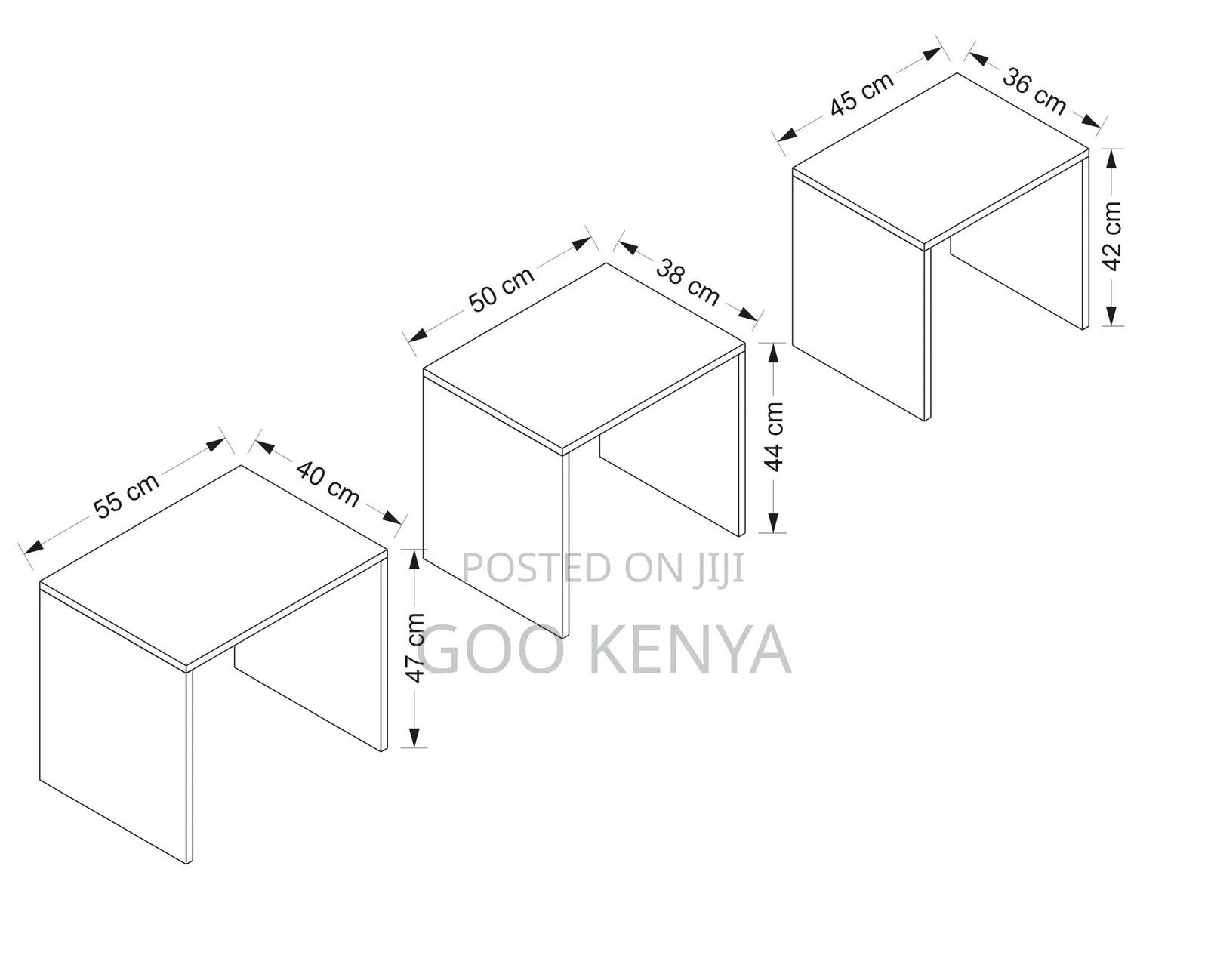 Home Table; Compact 3 Wooden Nesting Coffee Tables for Living Home