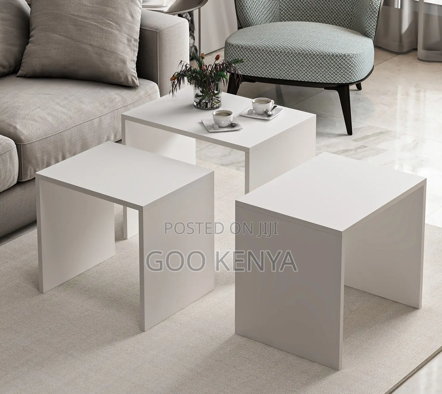 Home Table; Compact 3 Wooden Nesting Coffee Tables for Living Home