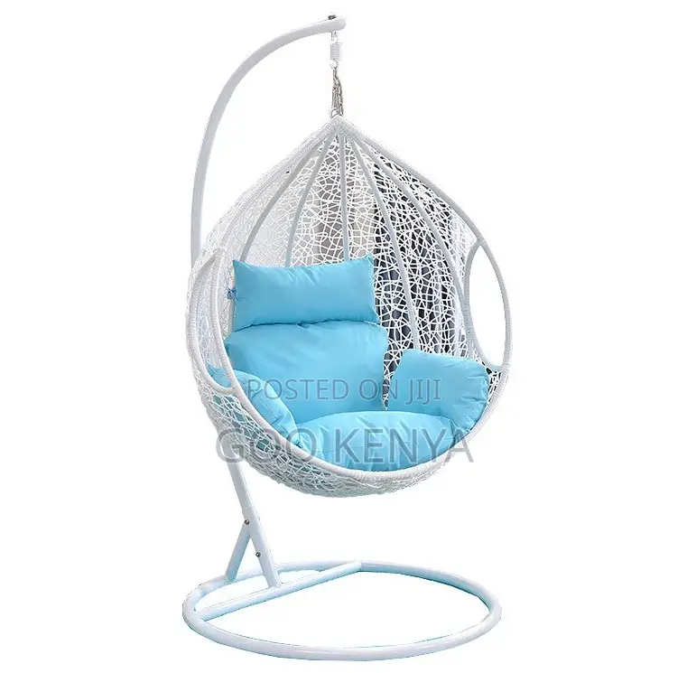 Home Chair; Cotton Hammock Swing With Removable Cushion and Metal Base