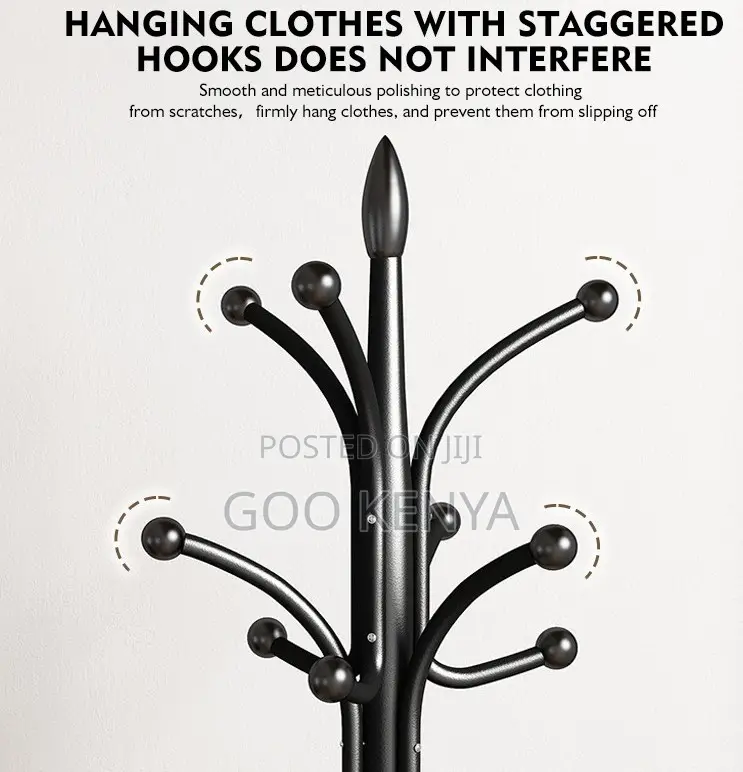 Home Coat Hanger; Heavy-Duty Tree Floor Standing Steel Coat Organizer