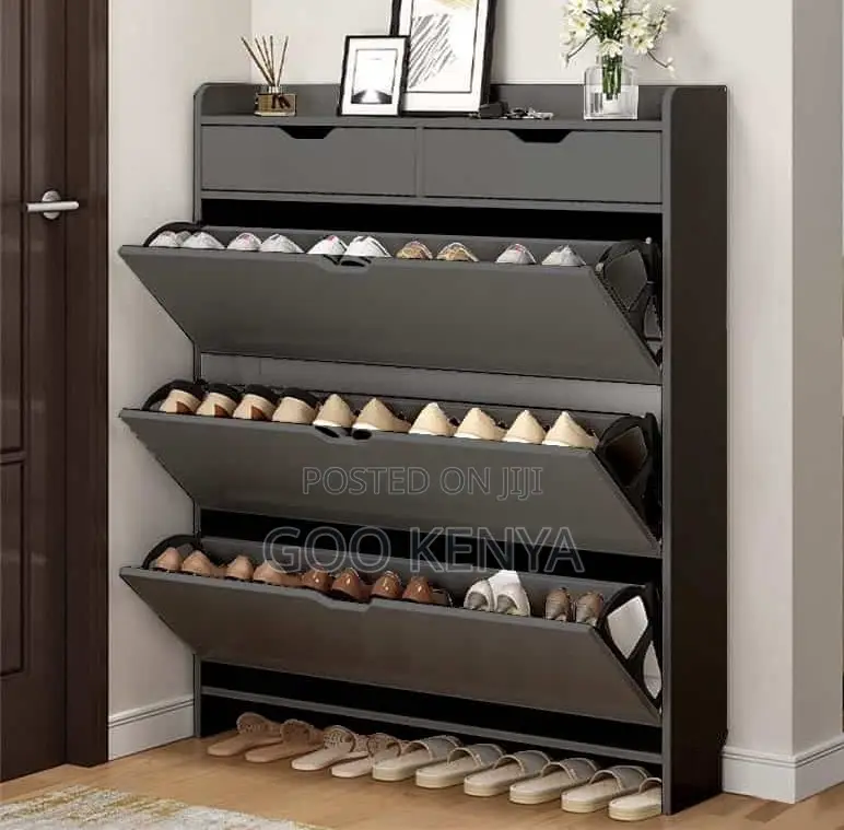 Home Shoe Rack; Space Saving Wooden Flip Off Home Shoe Organizer S