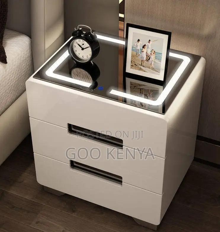 Home Cabinet; Home Furniture MDF Bedside Cabinet With Electric Feature
