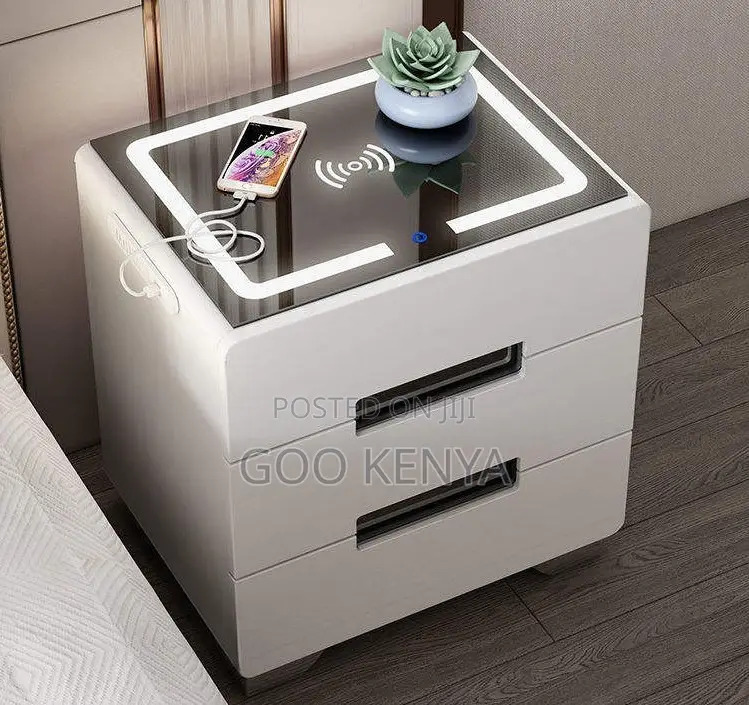 Home Cabinet; Home Furniture MDF Bedside Cabinet With Electric Feature