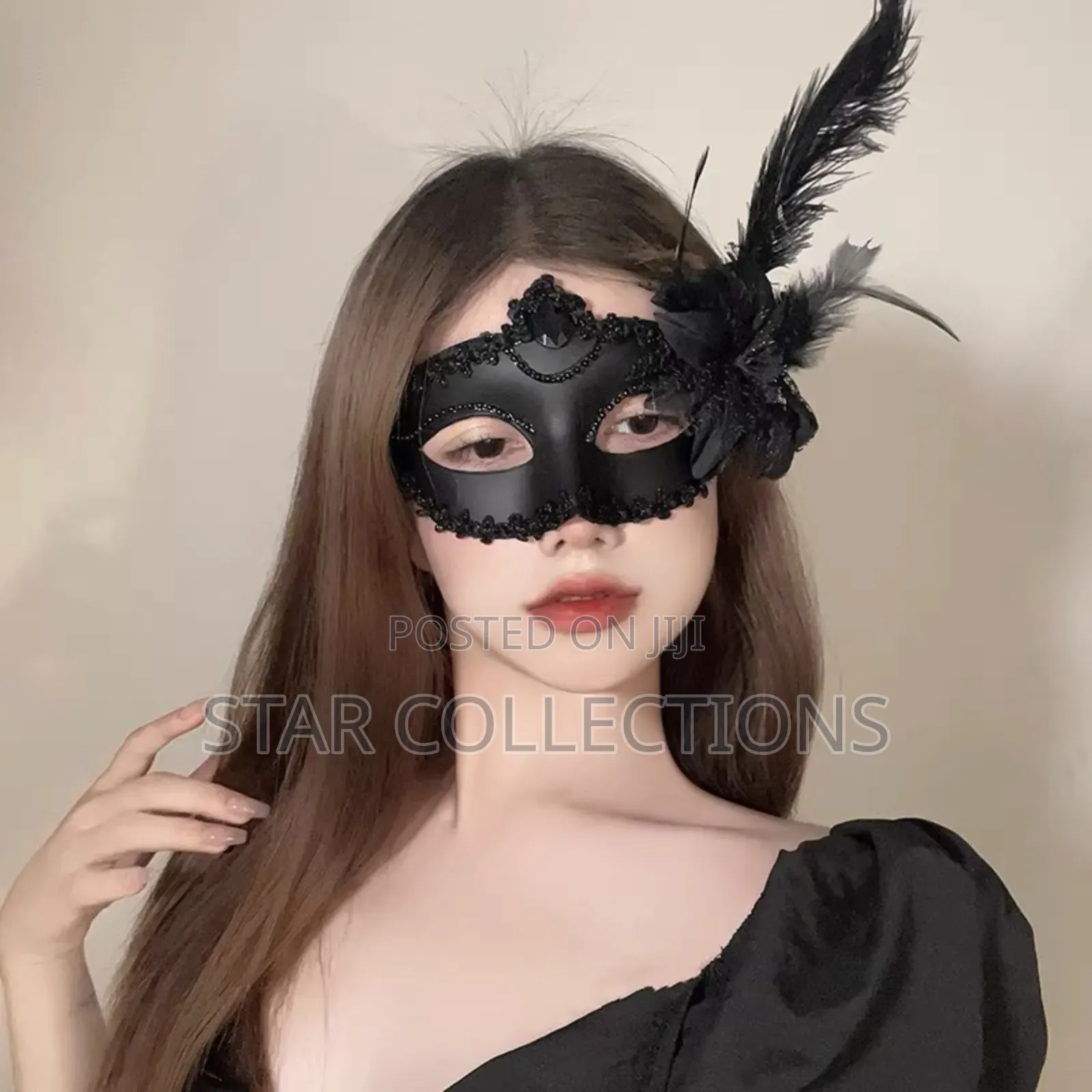 Feather Black Party Mask