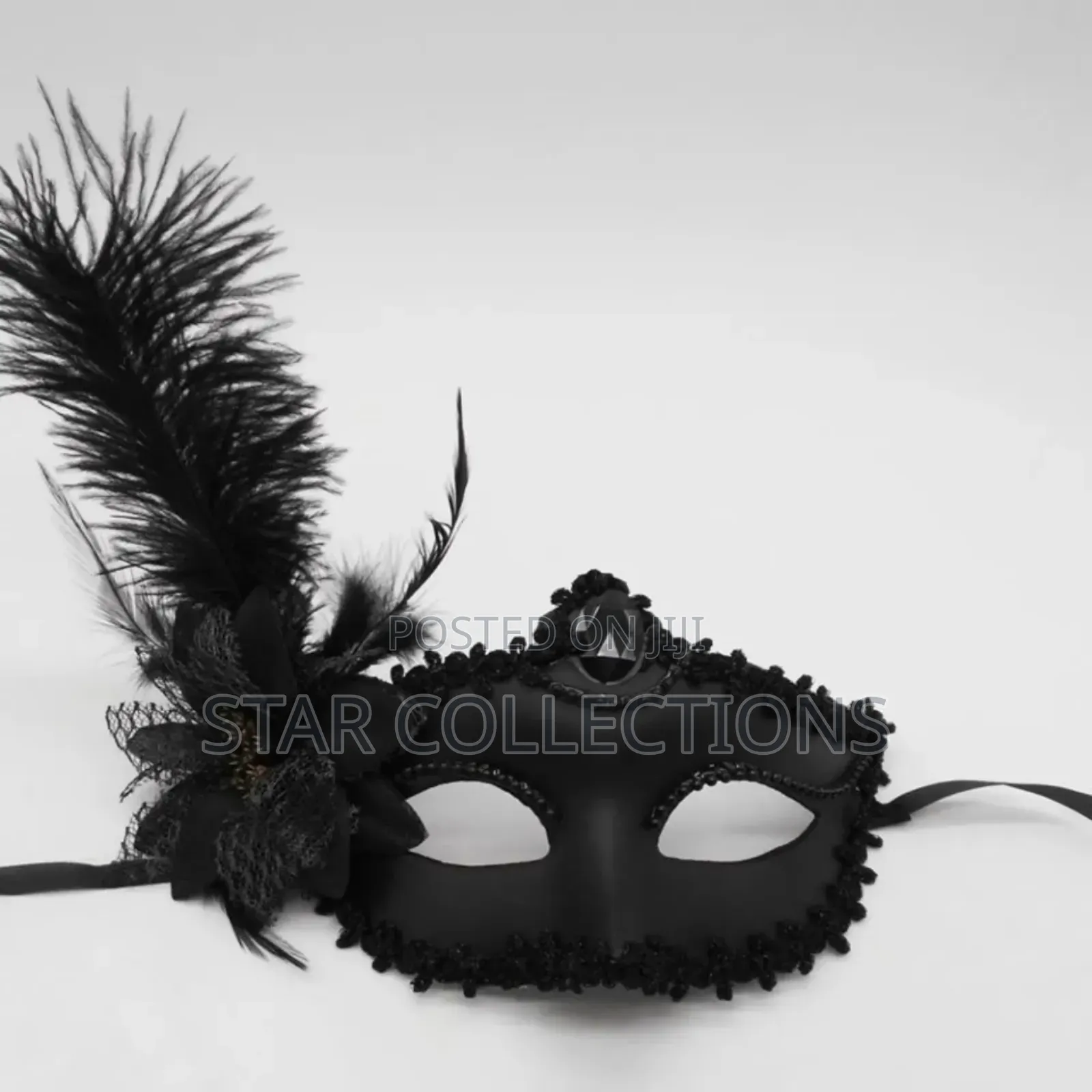 Feather Black Party Mask