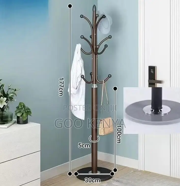 Home Coat Hanger; Metal Tree Standing Hat and Bag Rack