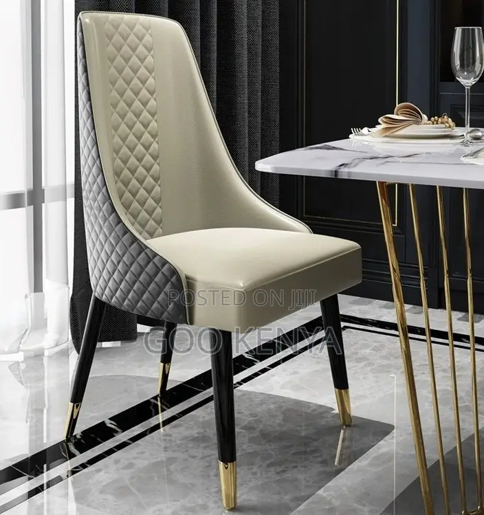 Home Chair; Modern Mid-Back Pu Leather Dining Chair