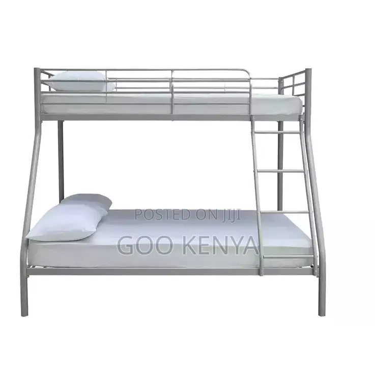 Home Bed; Twin Metal Bunk Bed With Stair Ladder