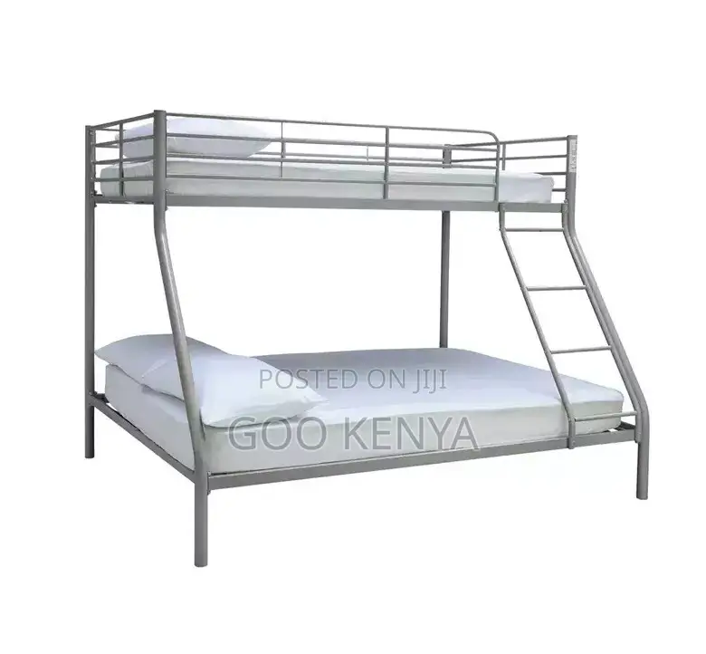 Home Bed; Twin Metal Bunk Bed With Stair Ladder