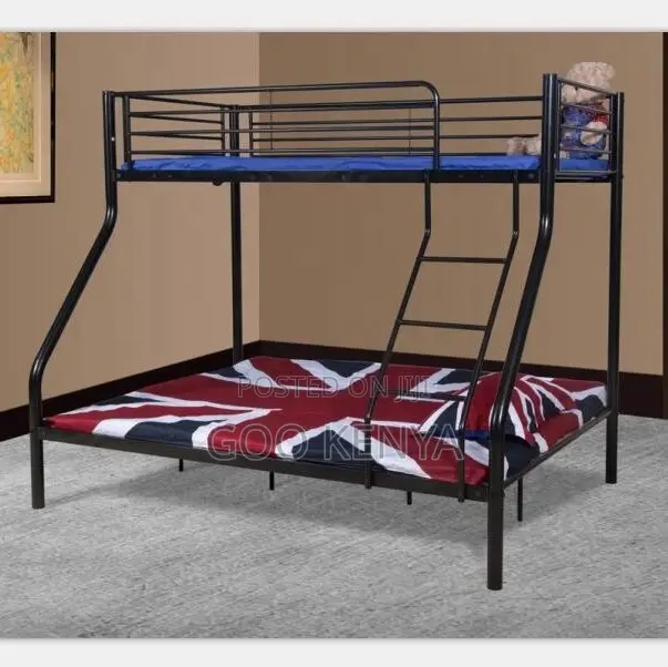 Home Bed; Twin Metal Bunk Bed With Stair Ladder