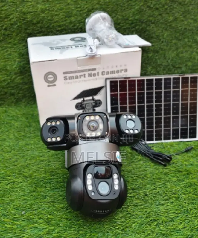 Solar Powered PTZ Camera - (Pir Human Detection 4mp Triple Lens