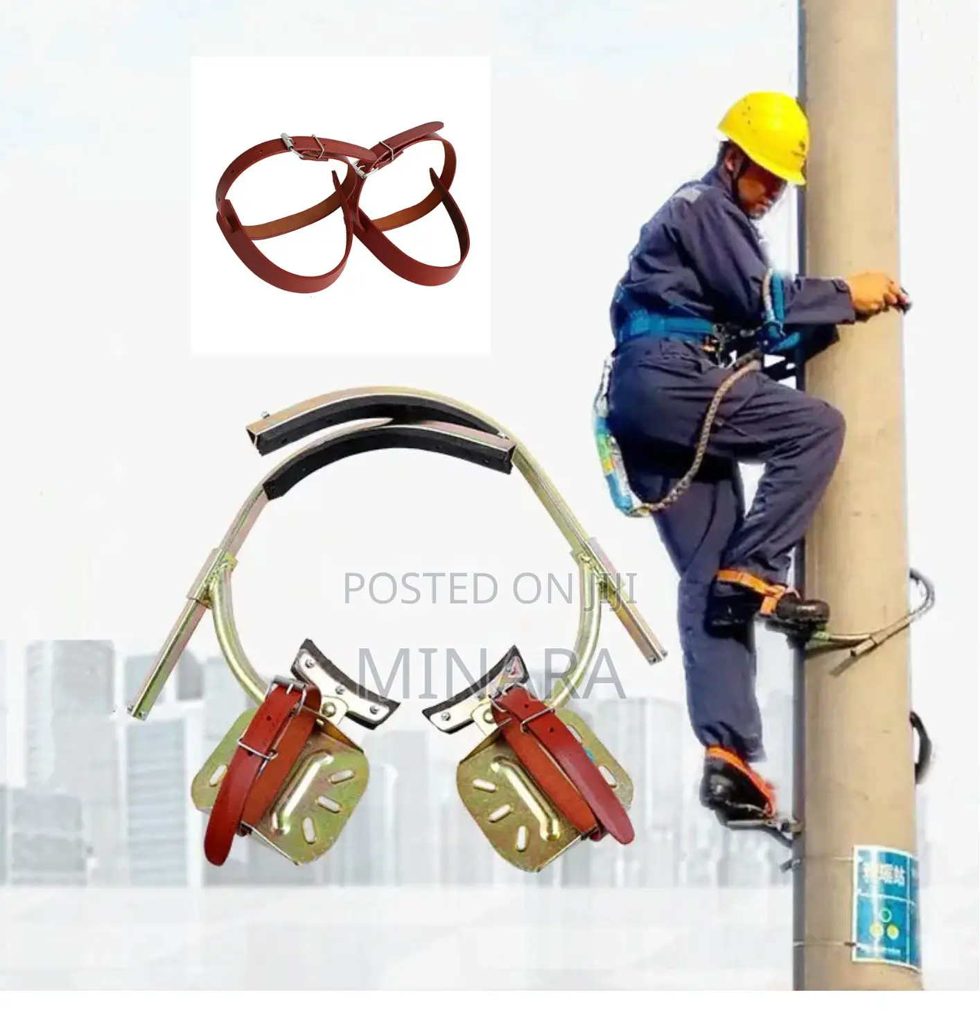 Leather Climbers Straps, Fits Concrete / Wooden Climber