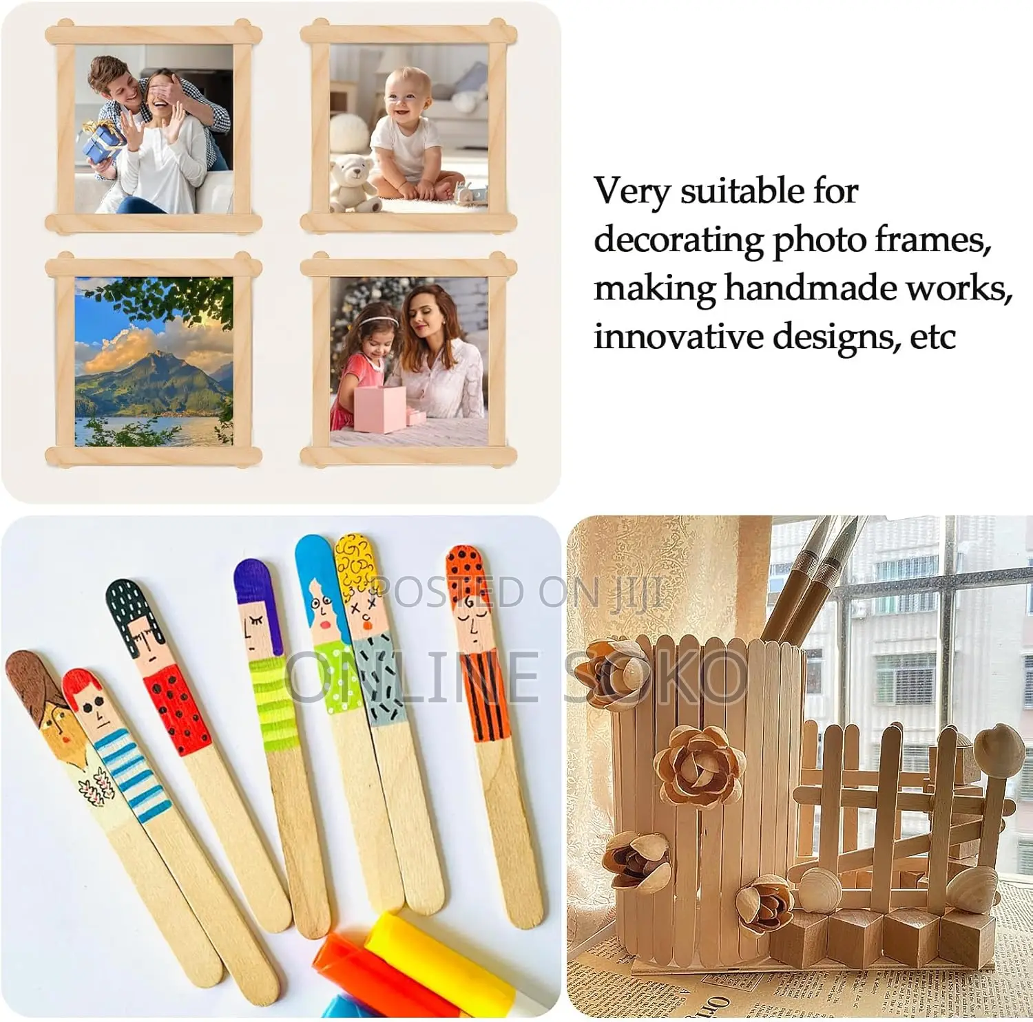 Multipurpose Wooden Ice Cream Popsicle Ice Pop Sticks-Pack of 100 PCS