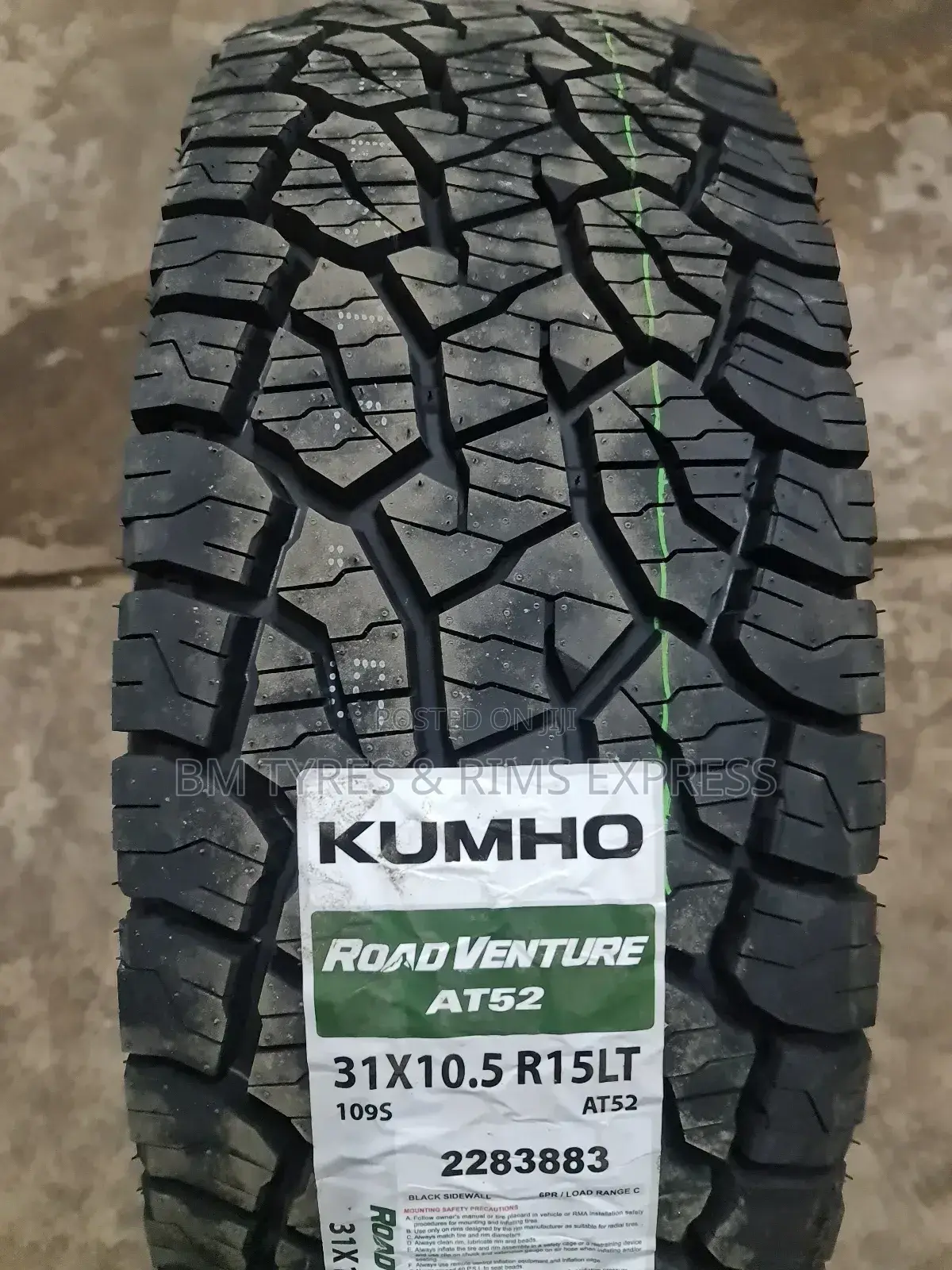 31x10.50r15 Khumo Tyres (All Terrrain)