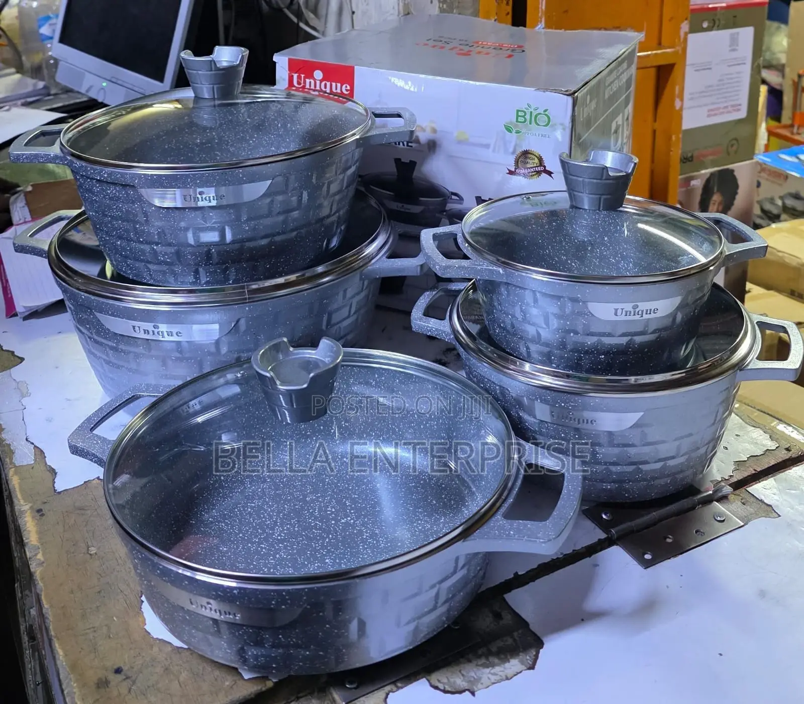 10pcs Unique Granite Cookware Set 32cm Pot,28cm Pot,24cm 20cm Pot28cm