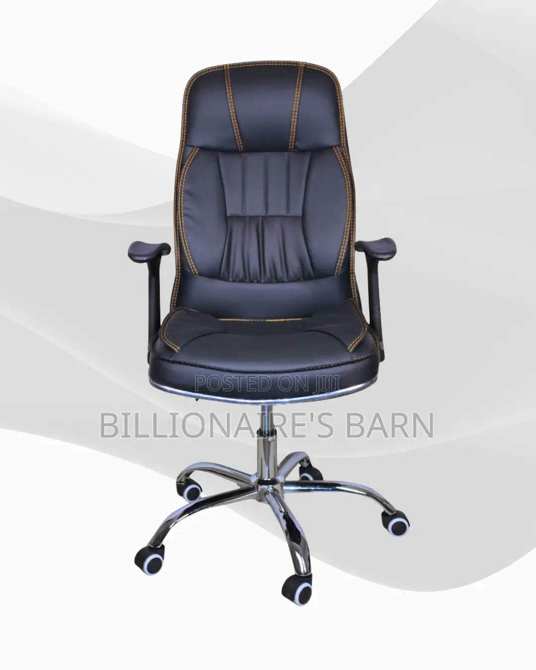 Ergonomic Executive Leather Office Chair — Great for Study or Work