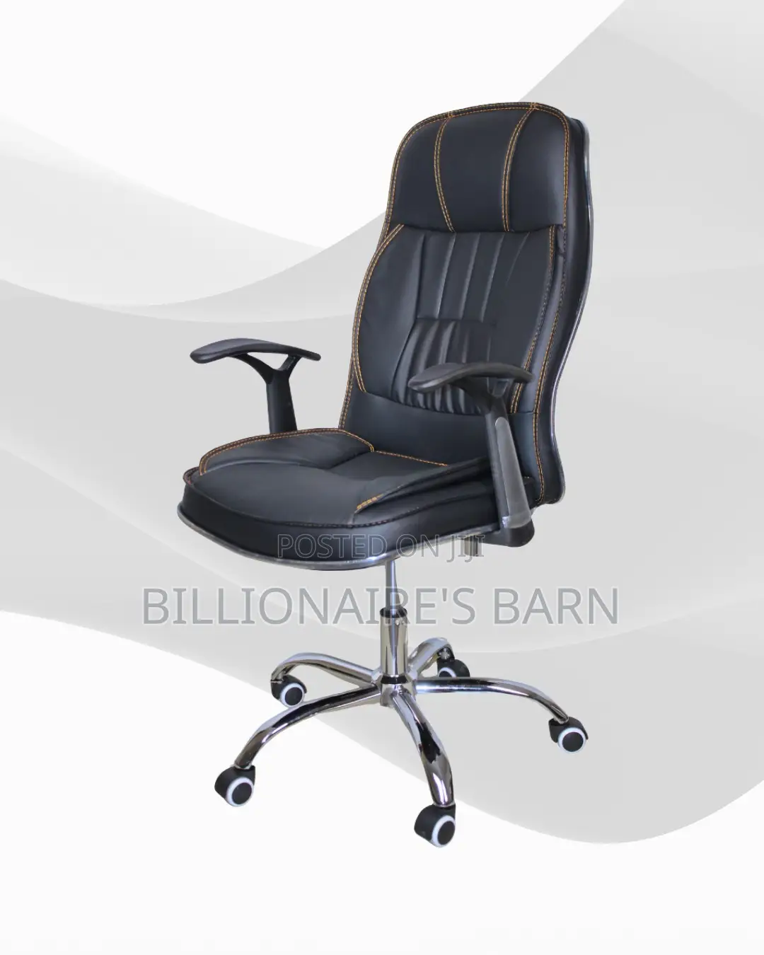 Ergonomic Executive Leather Office Chair — Great for Study or Work