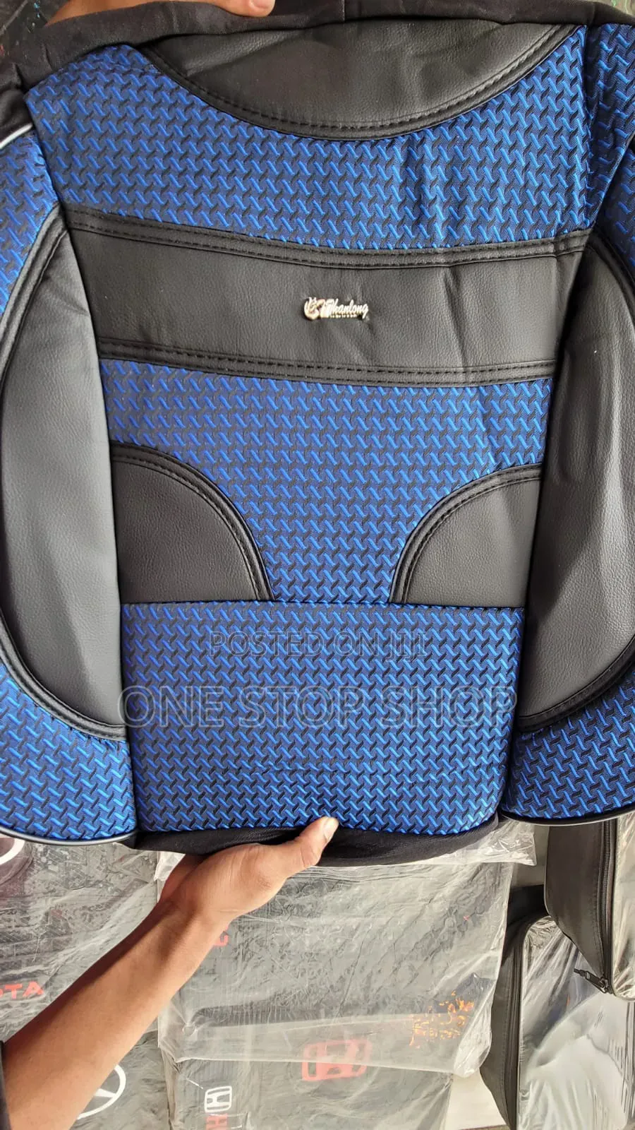 Blue Black Leather Fabric Seat Seat Cushion
