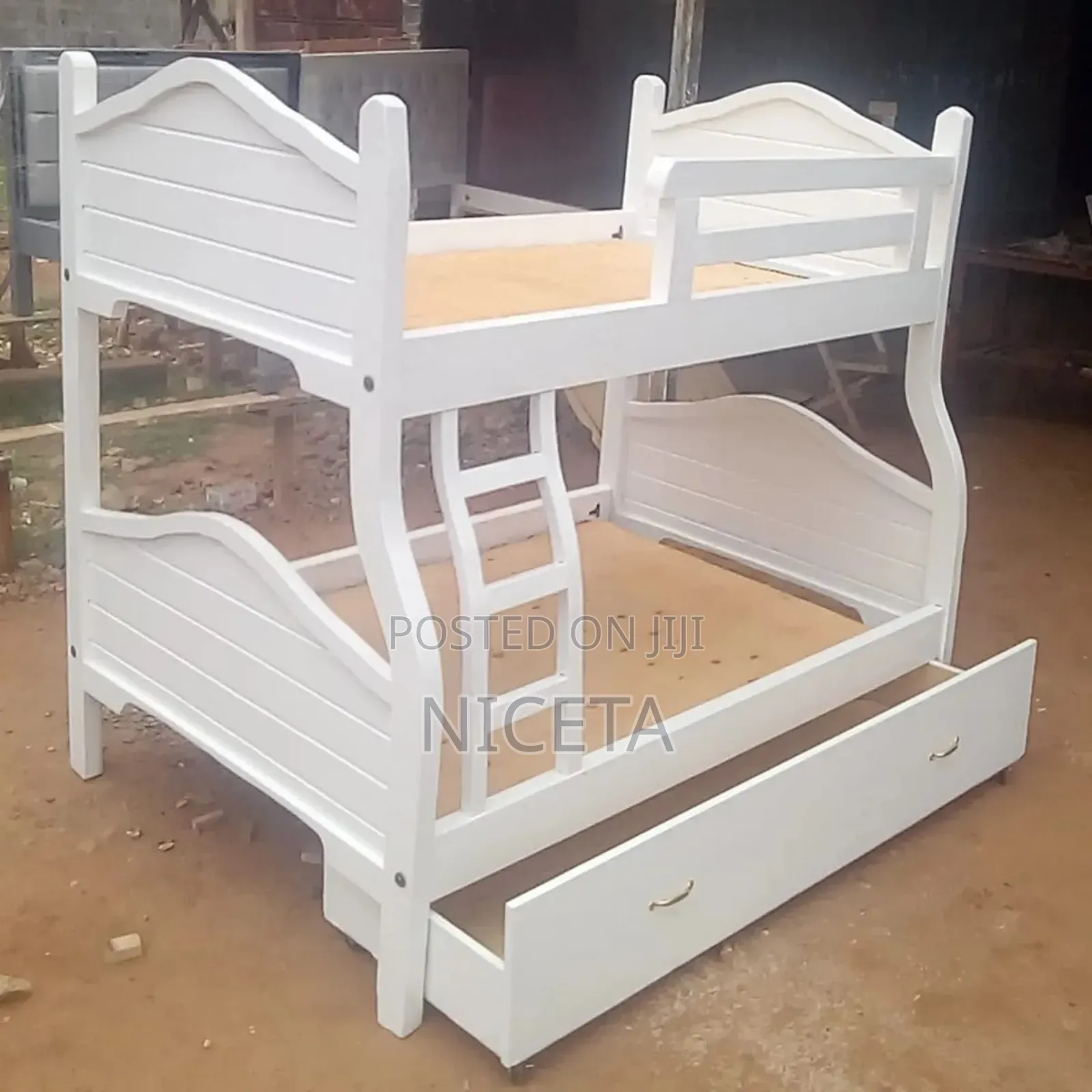 Bunk Bed 4by6/3.5^6 White With Storage