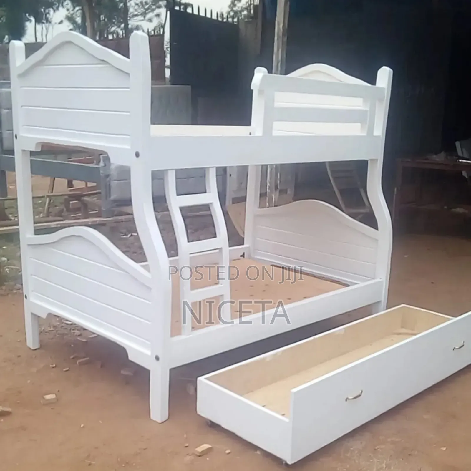 Bunk Bed 4by6/3.5^6 White With Storage