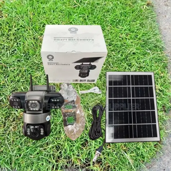 V380 Pro 4g Triple Lens Eyes Solar CCTV Camera With Two Way Audio