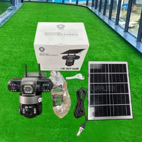 V380 Pro Solar CCTV Triple Lens Eyes Camera With Instant Phone Alerts