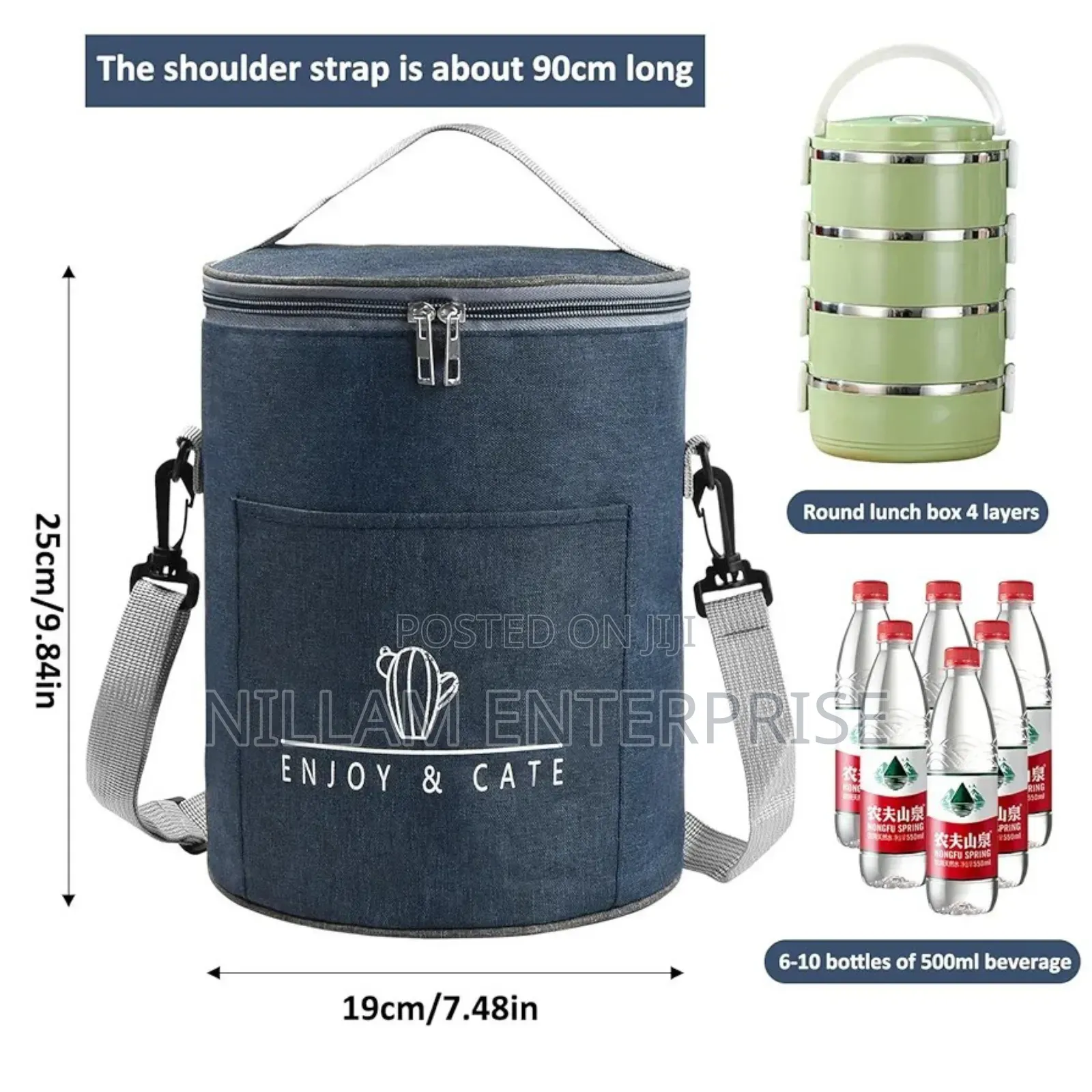 Insulated Round Lunch Bag, 9l