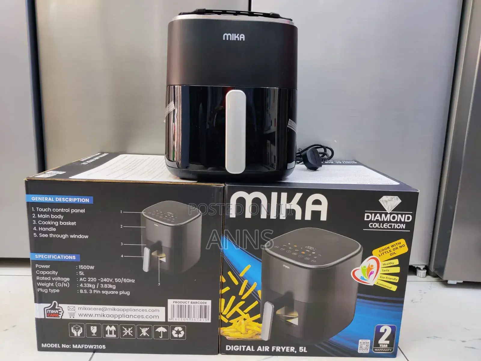 Mika Air Fryer Digital 5 Litres