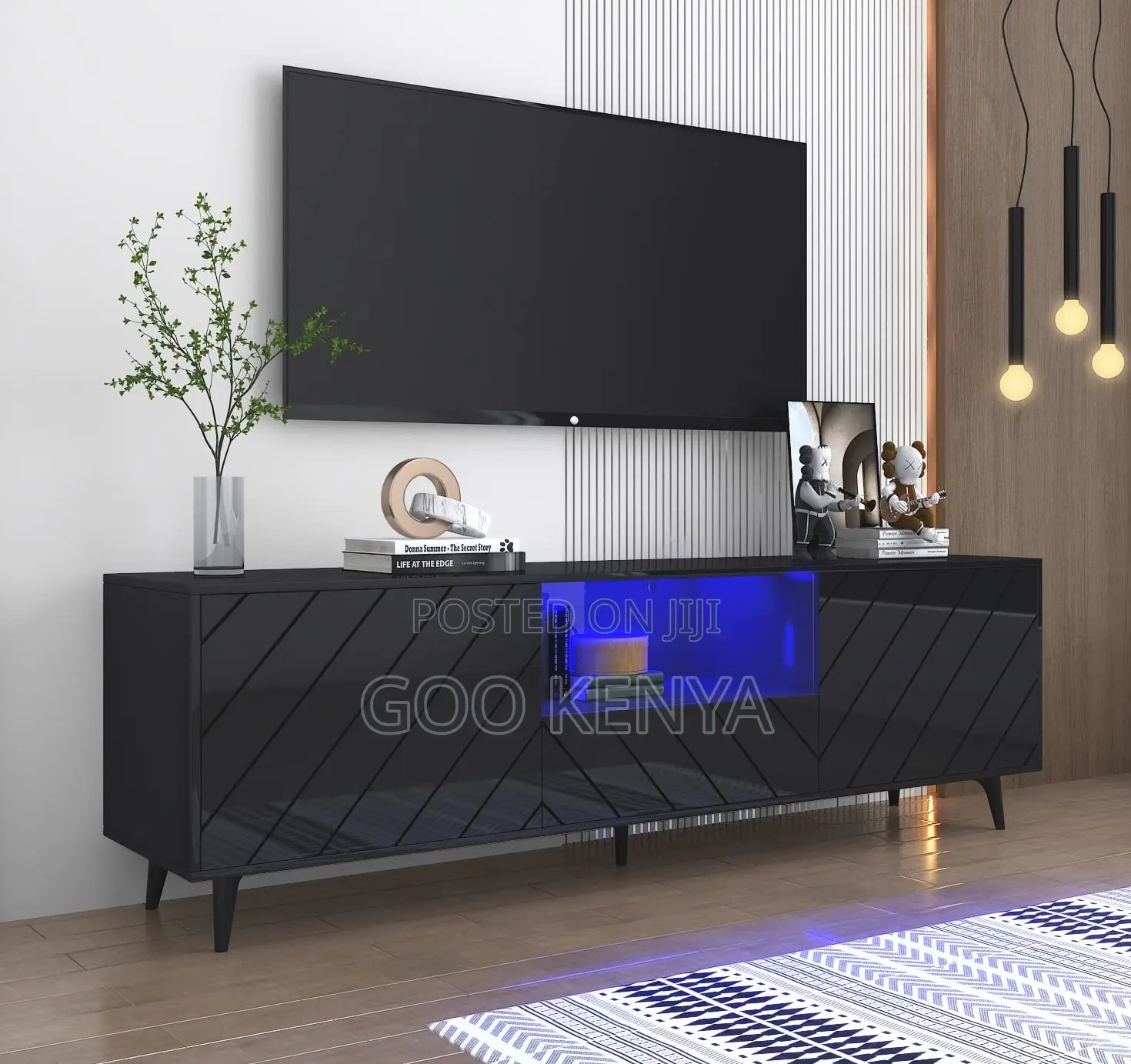 Home Tv Cabinet; High Gloss Wooden Tv Stand With Storage